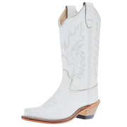 Girl's Old West All Over White Almond Toe Cowboy Boot