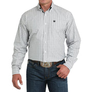 Men's Cinch White & Grey Plaid Shirt