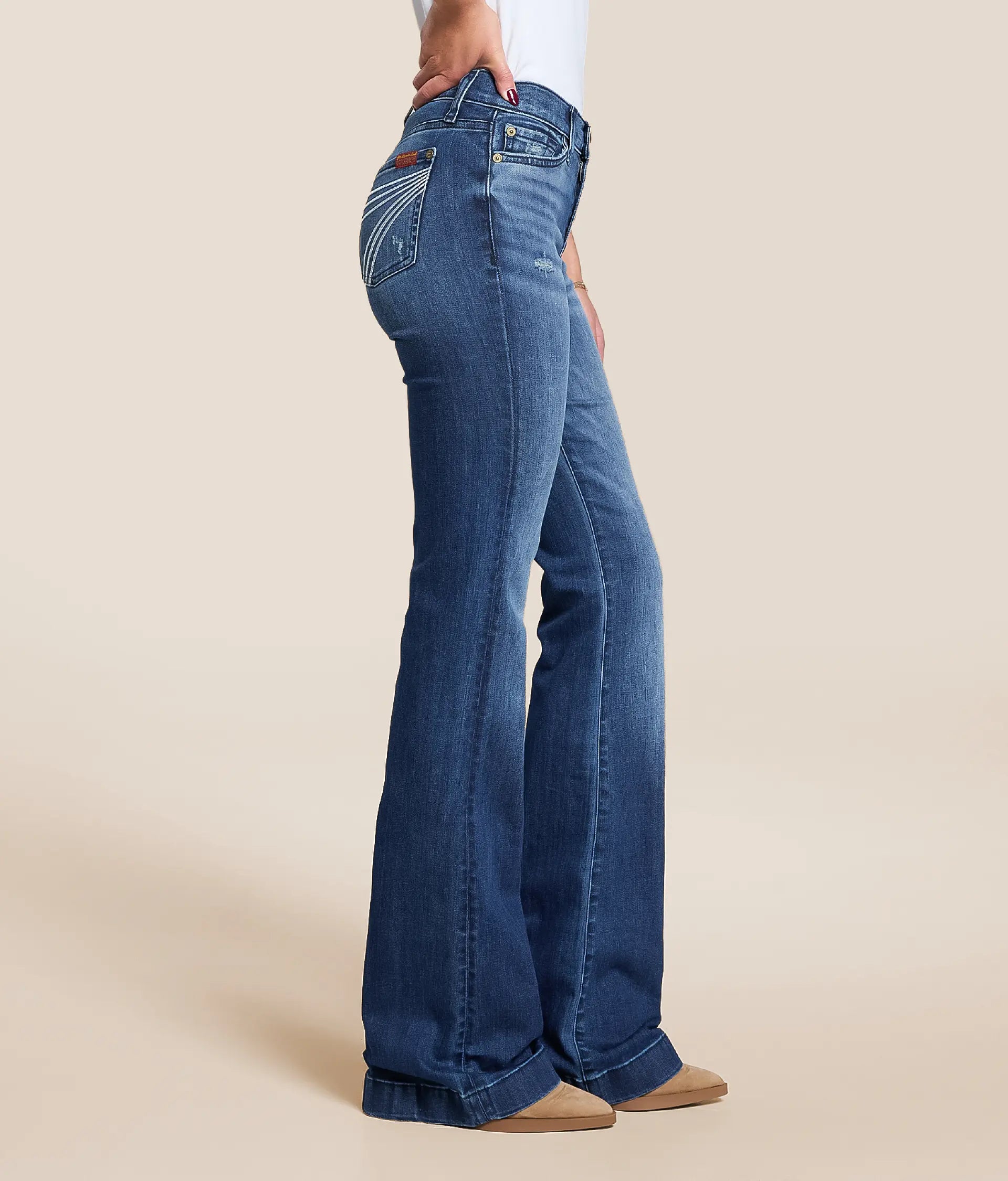7 for All Mankind DOJO Slim Illusion Trouser Stretch Jeans | Lake Blue | 34"