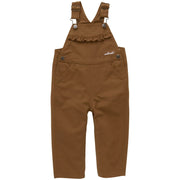 Carhartt Infant & Toddler Ruffle Front Canvas Overalls in Brown