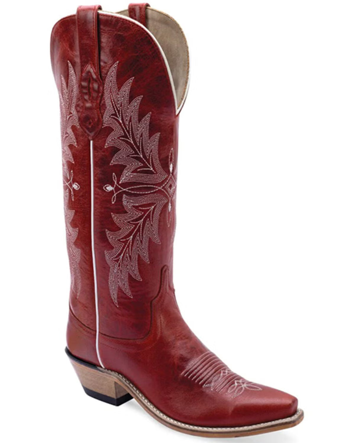 Old West | Women's Tall Snip Toe Western Boots - Red