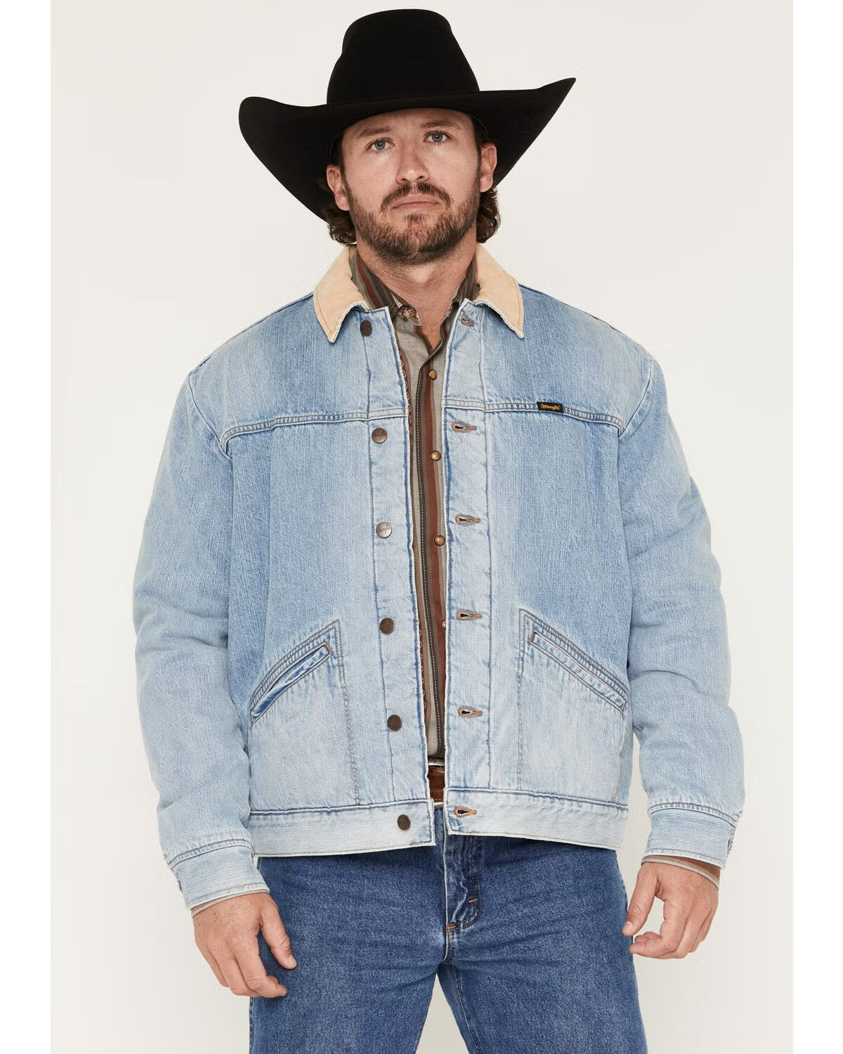 Wrangler | Men's Light Wash Sherpa Lined Denim Jacket