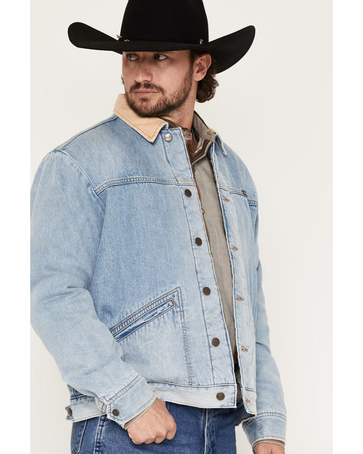 Wrangler | Men's Light Wash Sherpa Lined Denim Jacket