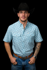 Ferrell The Cal in Blue - Short Sleeve Snap Shirt