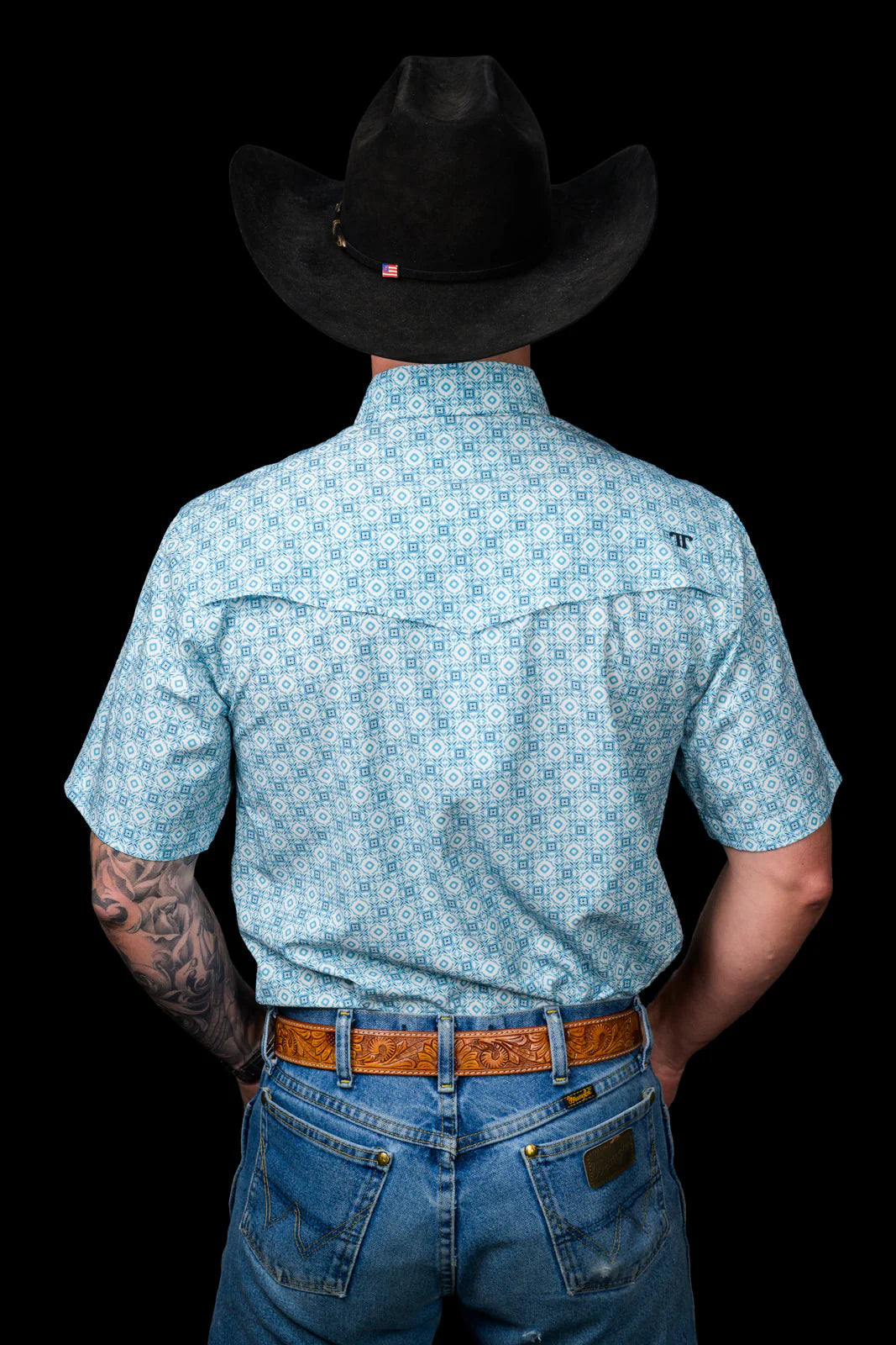 Ferrell The Cal in Blue - Short Sleeve Snap Shirt