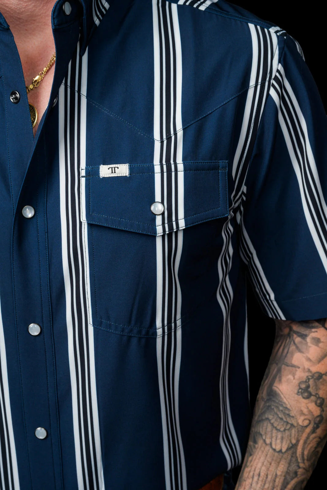Ferrell | The Hatfield in Blue - Short Sleeve Pearl Snap Shirt