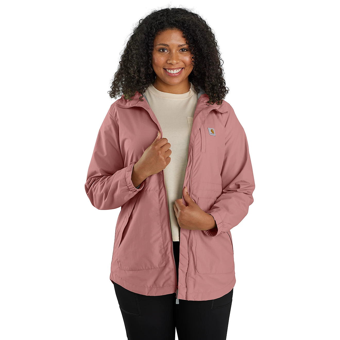 Carhartt Women's Rain Defender Relaxed Fit Lightweight Coat in Rose