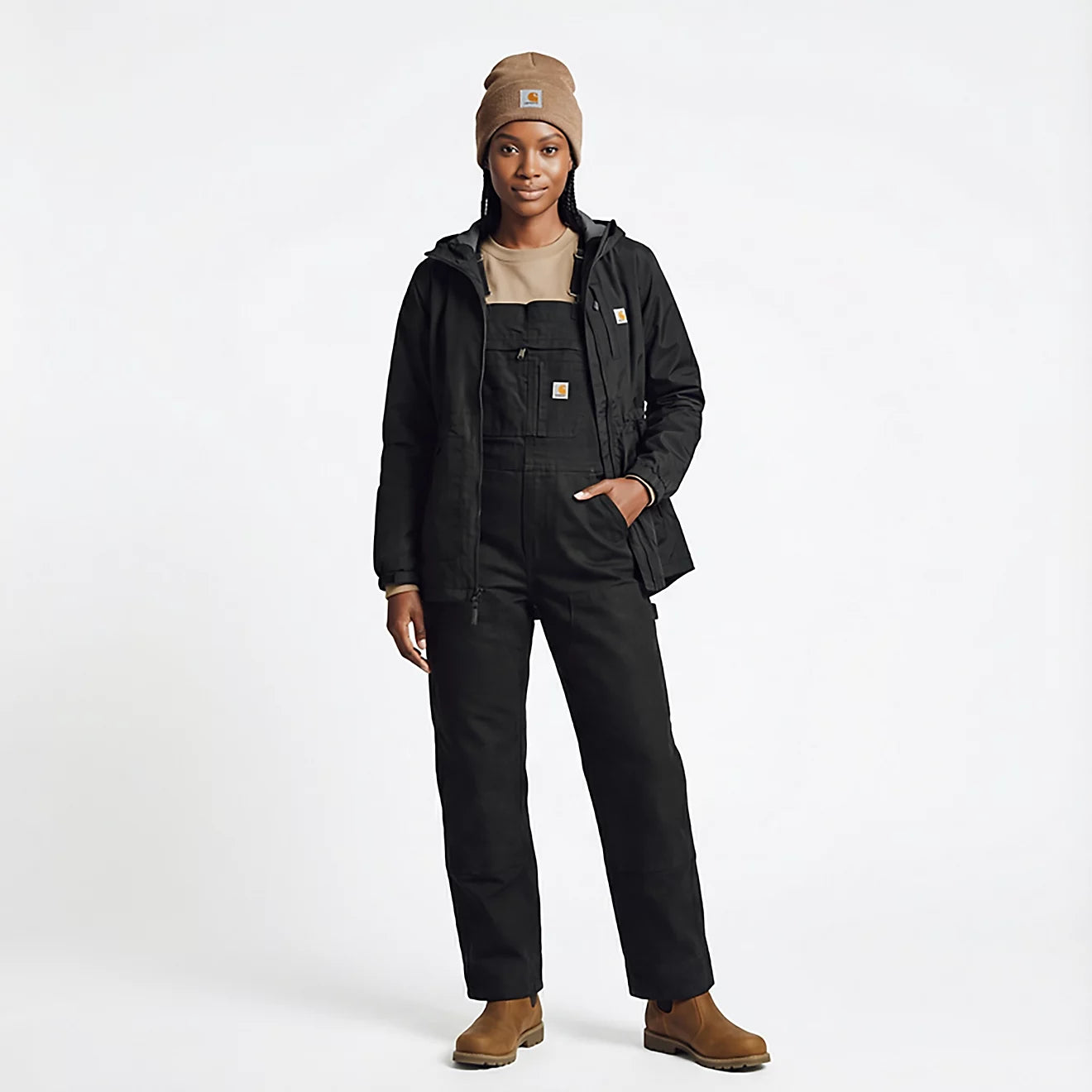 Carhartt Women's Rain Defender Relaxed Fit Lightweight Coat in Black
