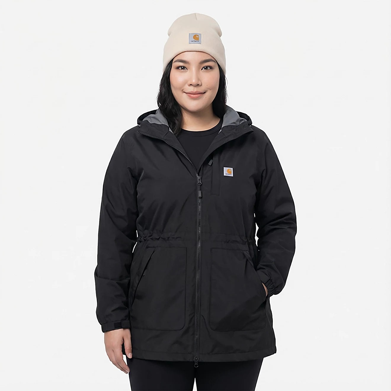 Carhartt Women's Rain Defender Relaxed Fit Lightweight Coat in Black