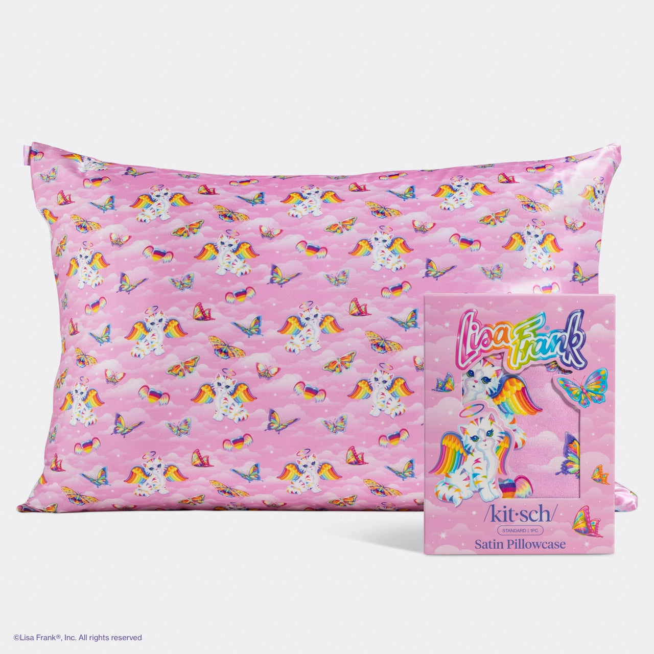Lisa Frank X Kitsch Standard Satin Pillowcase - Angel Kitty – Boot Country