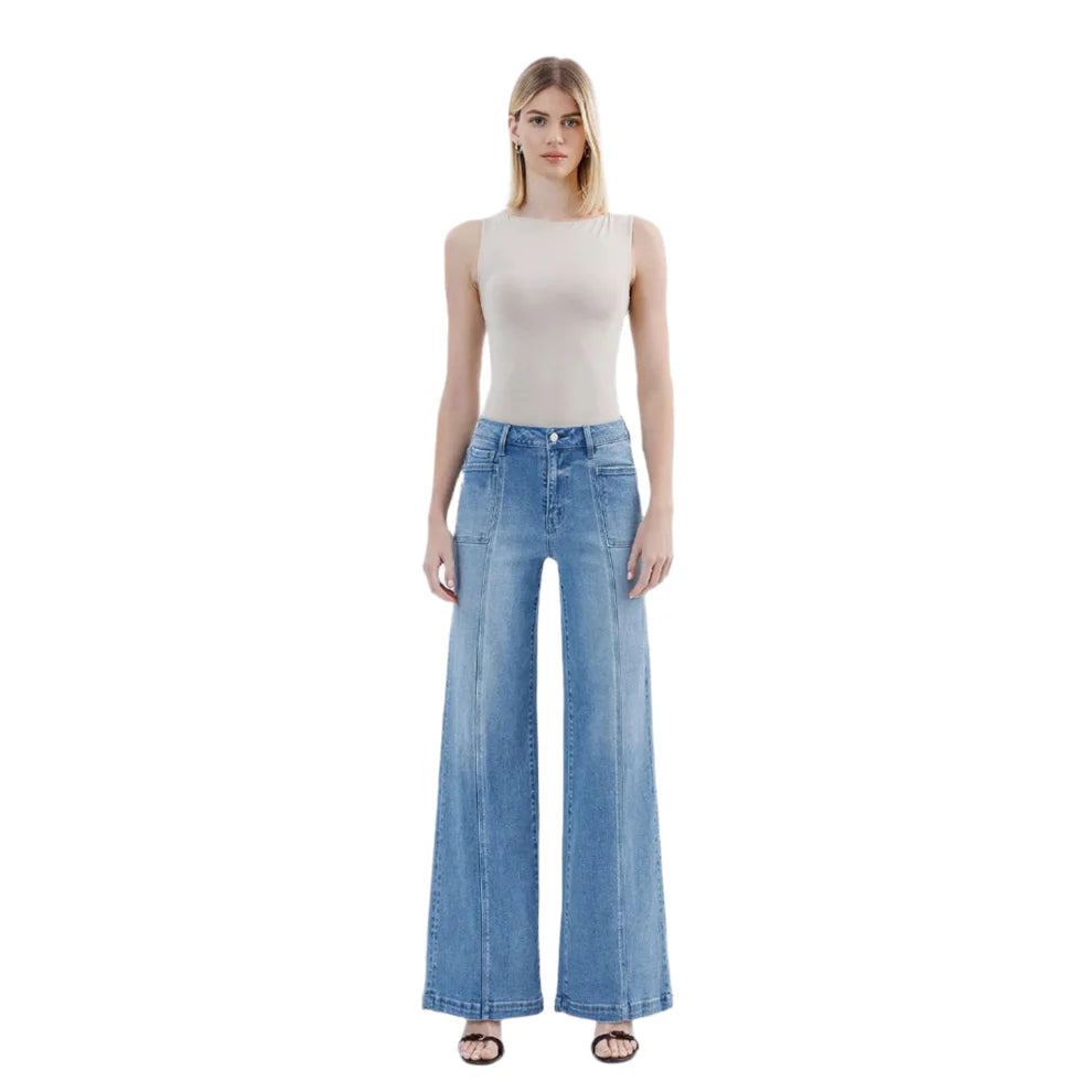 Holly High Rise Full Length Wide Leg Jeans