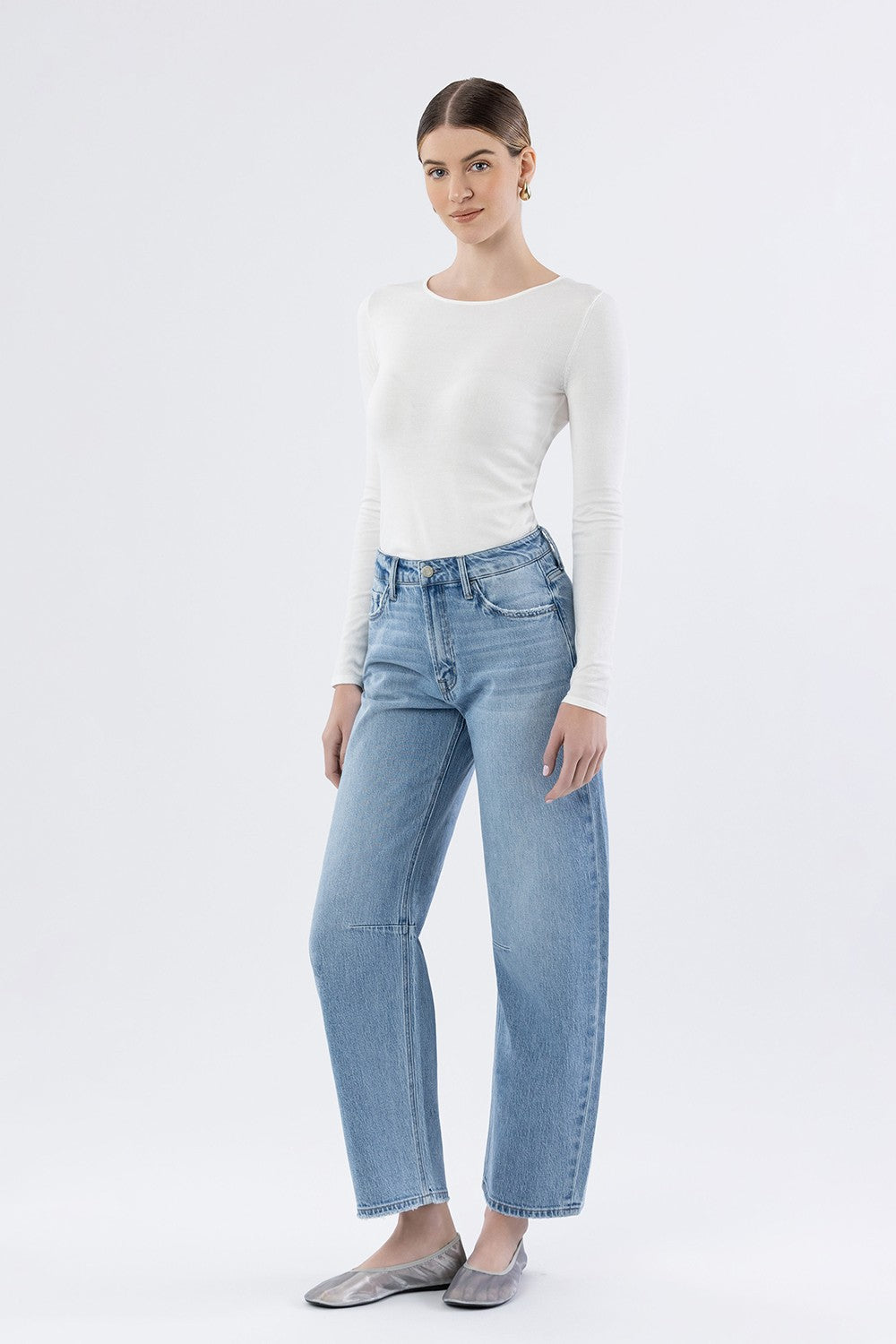 The Logan High Rise Wide Barrel Jeans