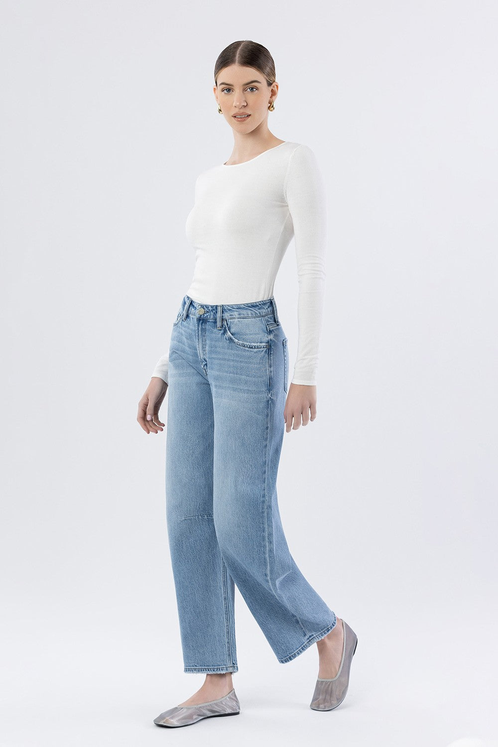The Logan High Rise Wide Barrel Jeans