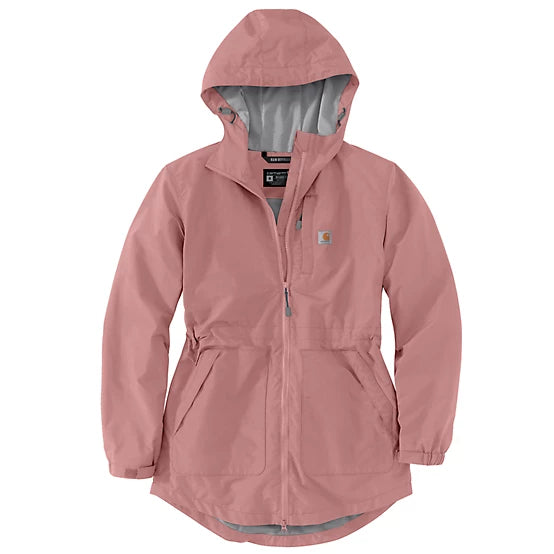 Carhartt Women's Rain Defender Relaxed Fit Lightweight Coat in Rose