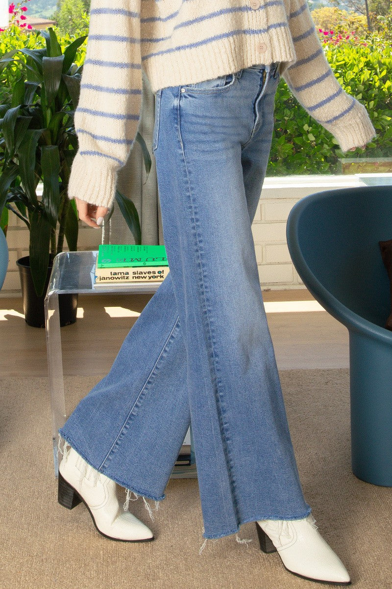 The Samantha High Rise Flare Bottom Jeans