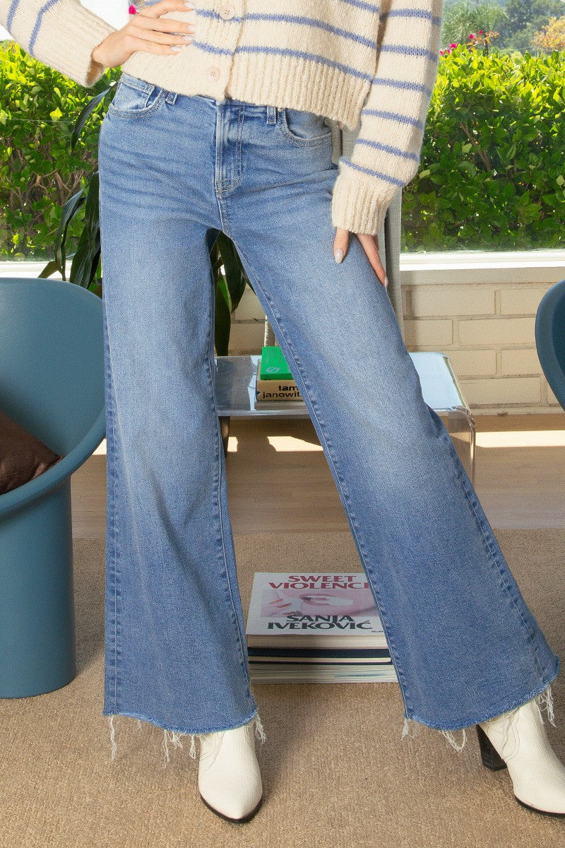 The Samantha High Rise Flare Bottom Jeans