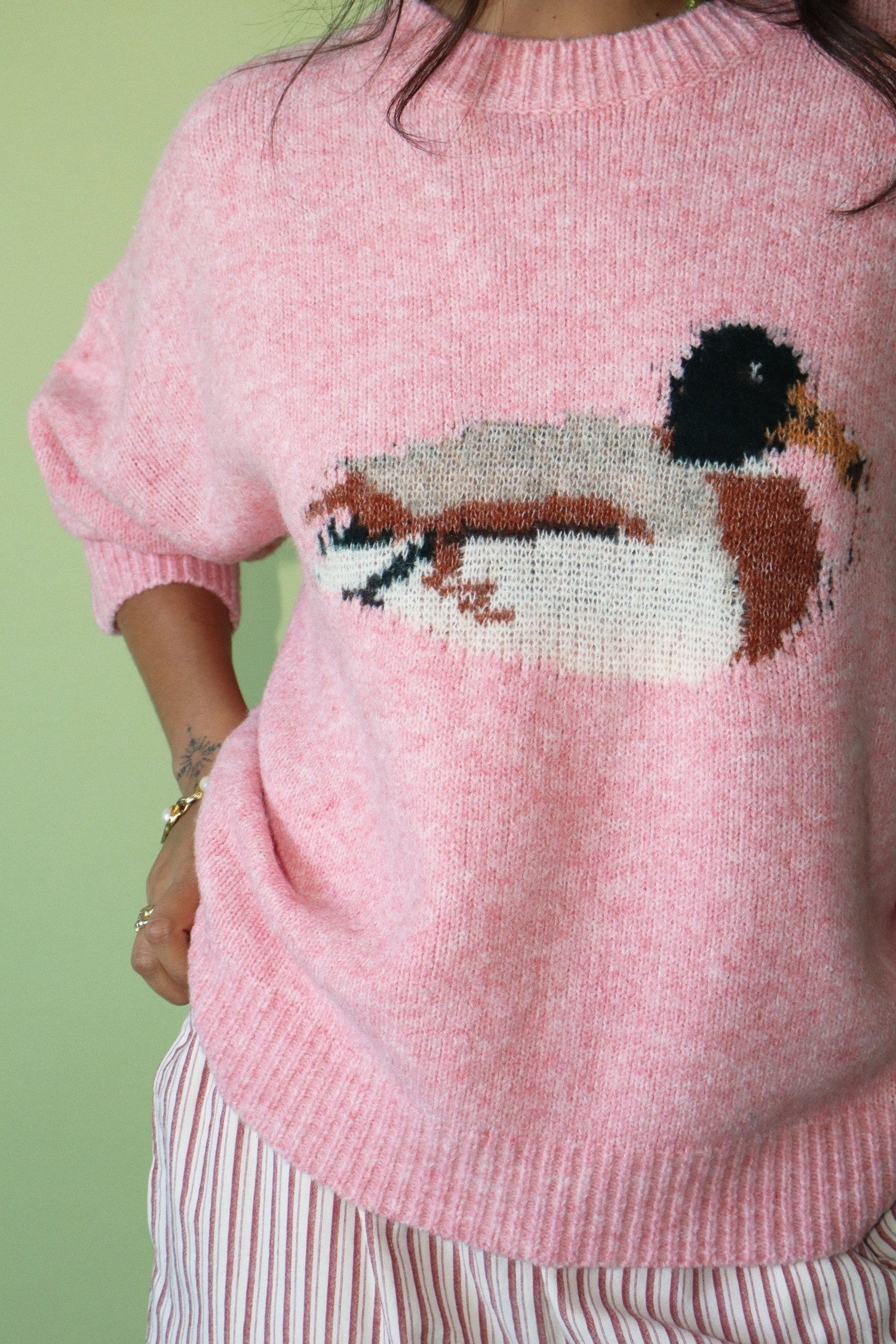 Blushing Duck Sweater in Pink