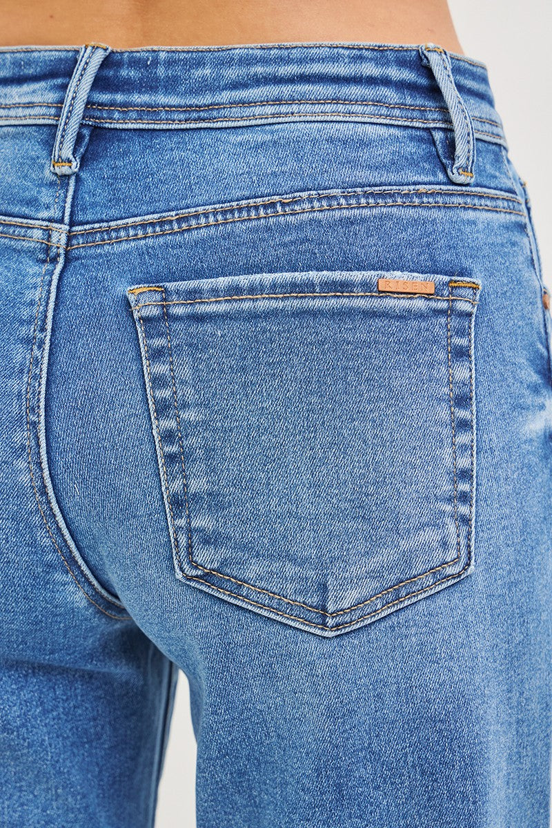 The Lynn Cropped Contrast Barrel Jeans