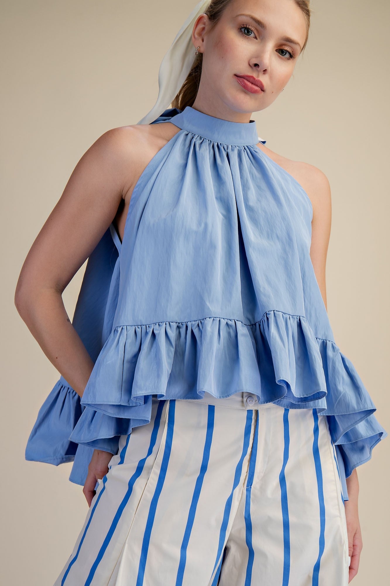 Flirty Feels Top in Blue
