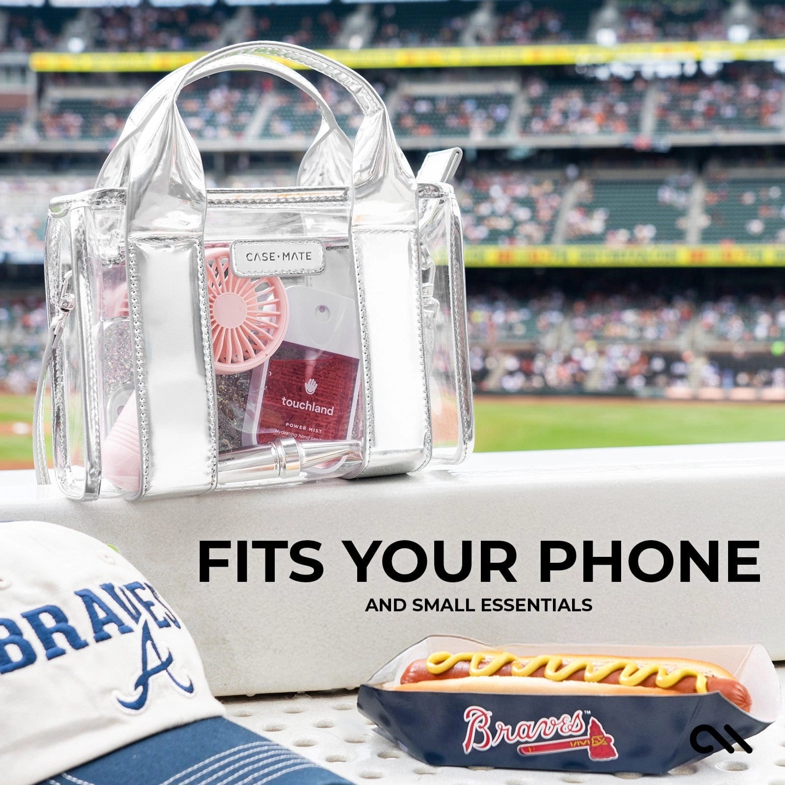 Case-Mate Clear Stadium Bag - Silver Chrome