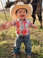 Carhartt Infant Woven Bodysuit in Red Plaid