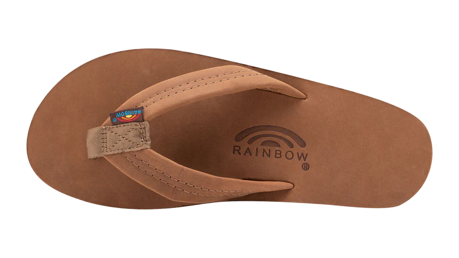 Rainbow Sandals | Men's Single Layer Premier Leather Sandals in Redwood