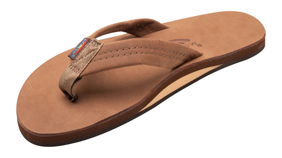 Rainbow Sandals | Men's Single Layer Premier Leather Sandals in Redwood