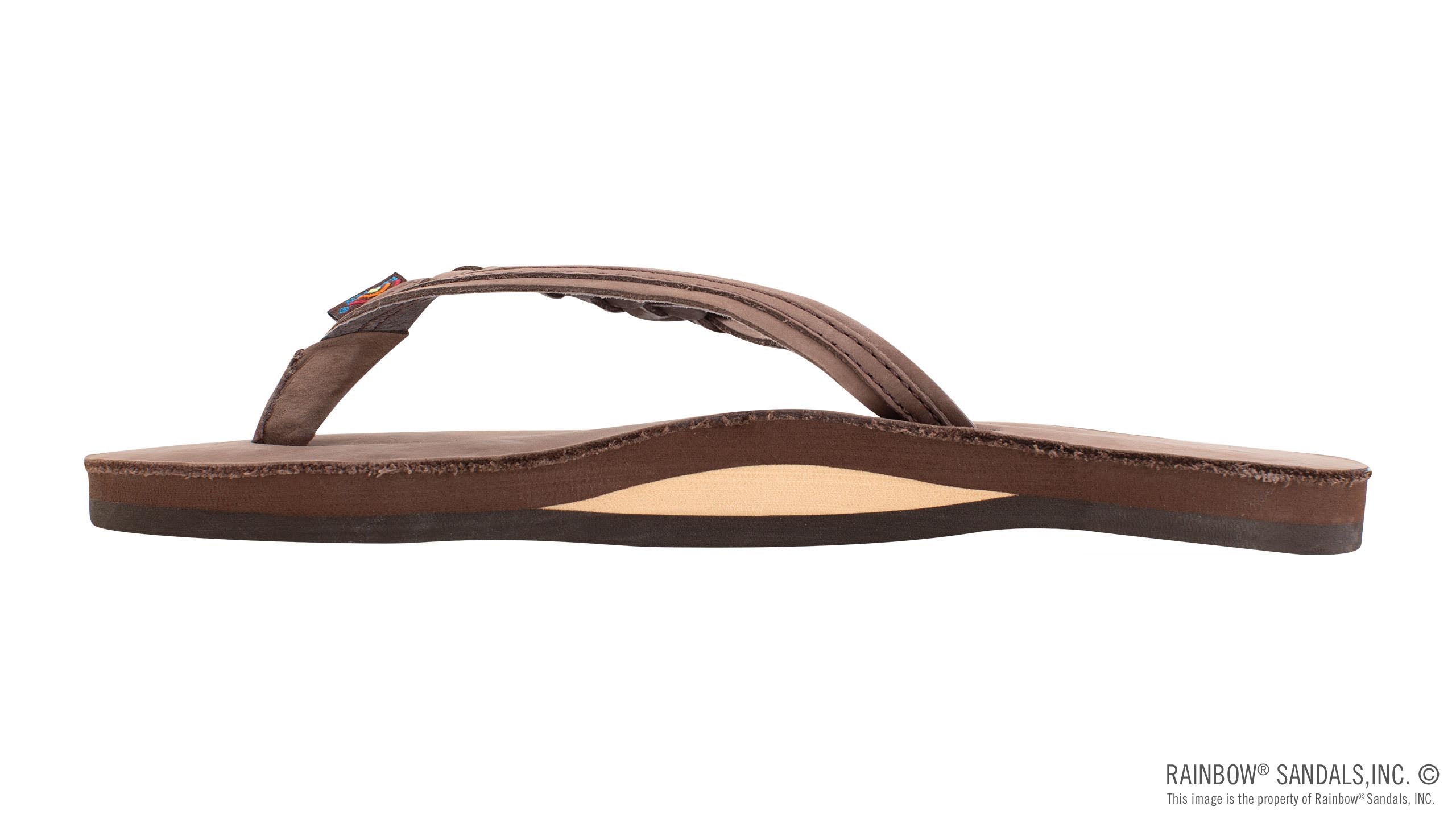 Rainbow Sandals | Women's Flirty Braidy Single Layer Premier Leather Sandal in eXpresso