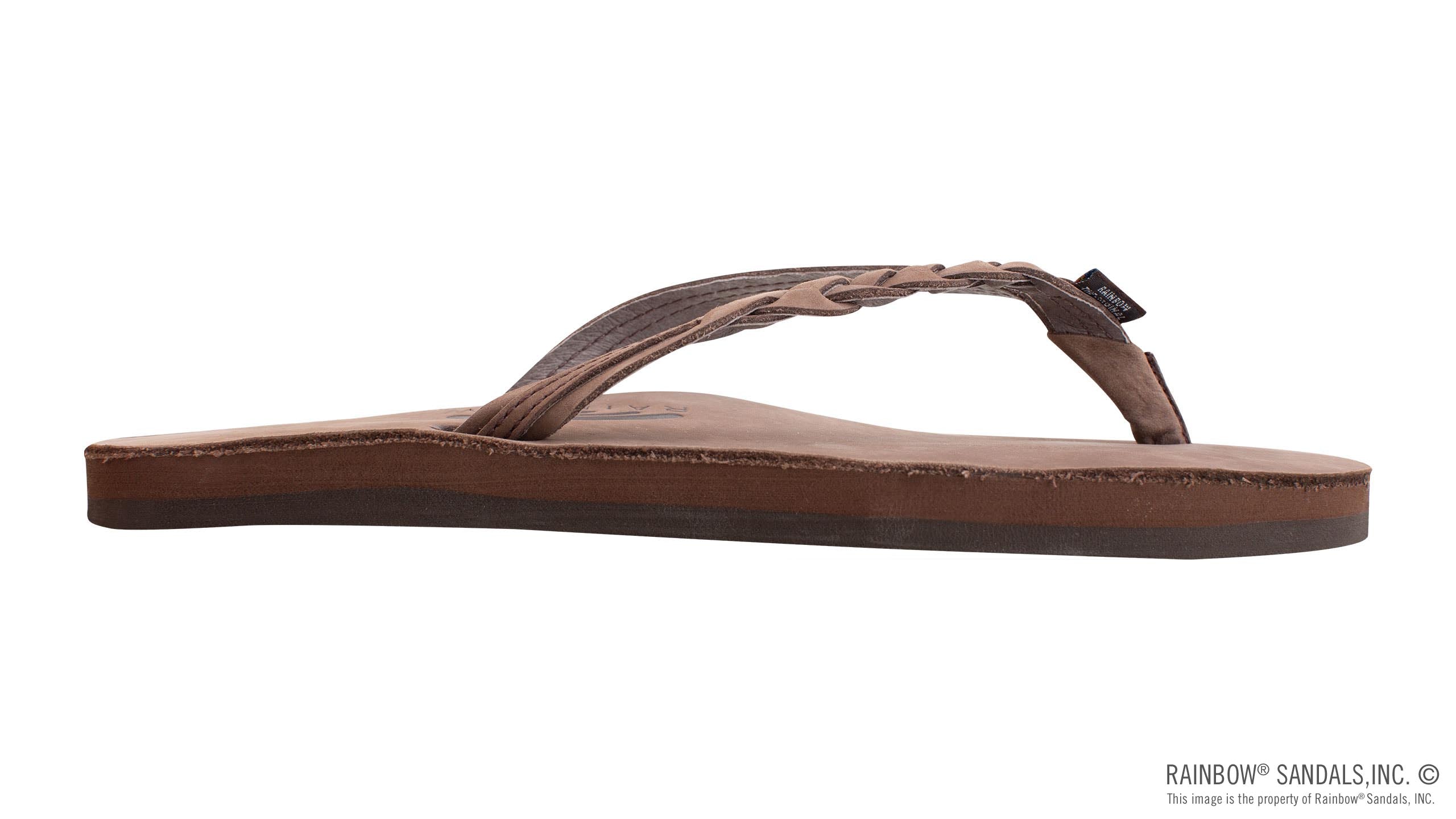 Rainbow Sandals | Women's Flirty Braidy Single Layer Premier Leather Sandal in eXpresso