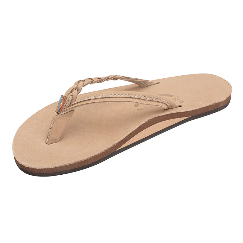 Rainbow Sandals | Women's Flirty Braidy Single Layer Premier Leather Sandal in Sierra Brown