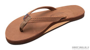 Rainbow Sandals | Women's Single Layer Narrow Strap Premier Leather Sandal in Redwood