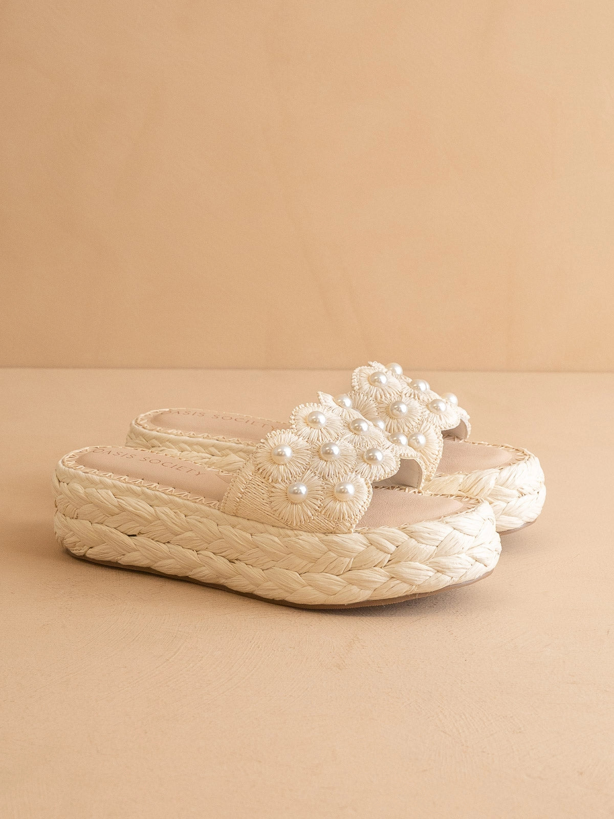The Candice | Ivory Raffia Platform Sandal