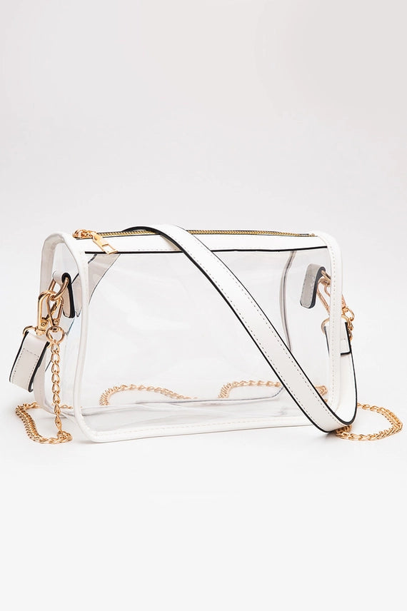 Clear Stadium Bag in White
