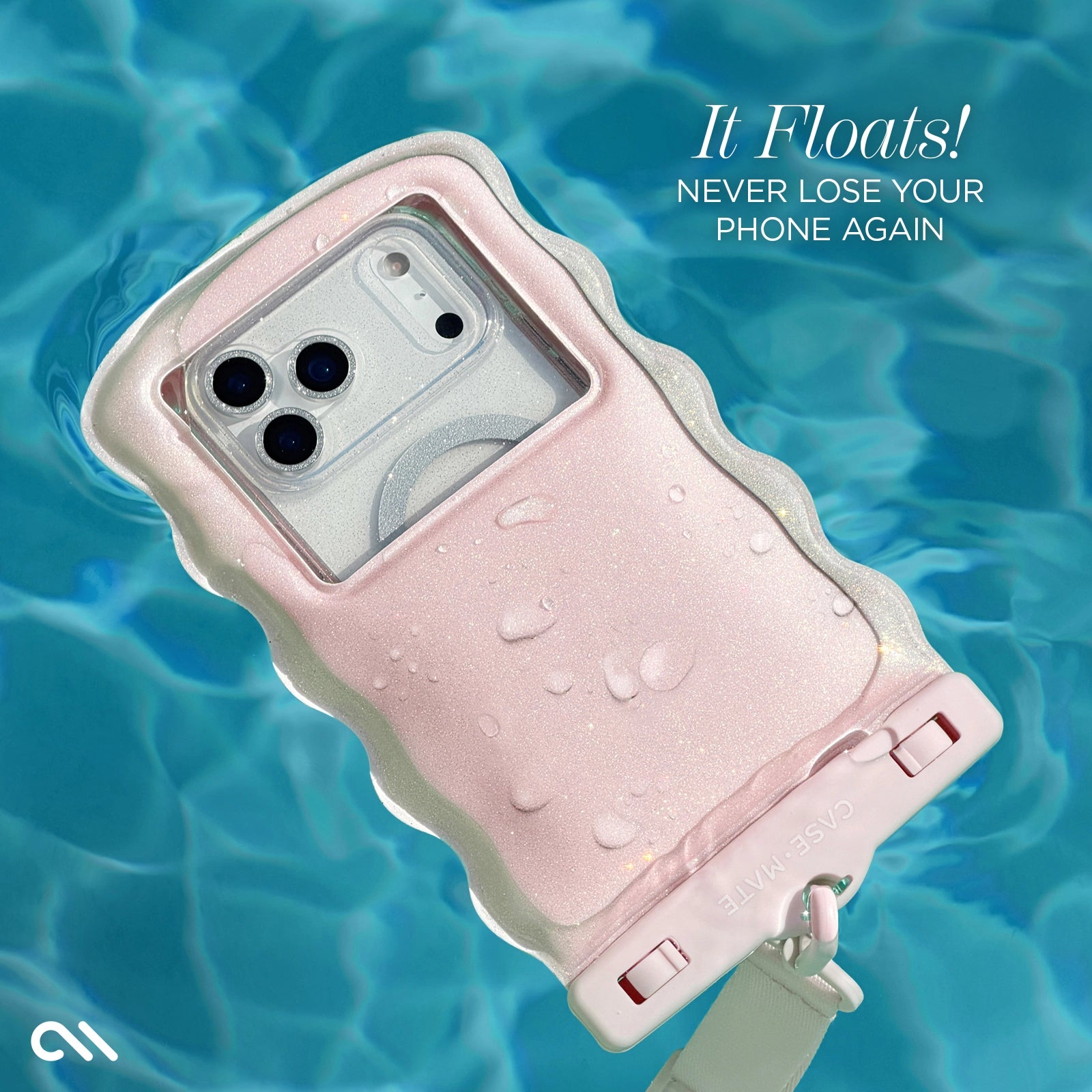 Wavy Waterproof Floating Pouch - Pink
