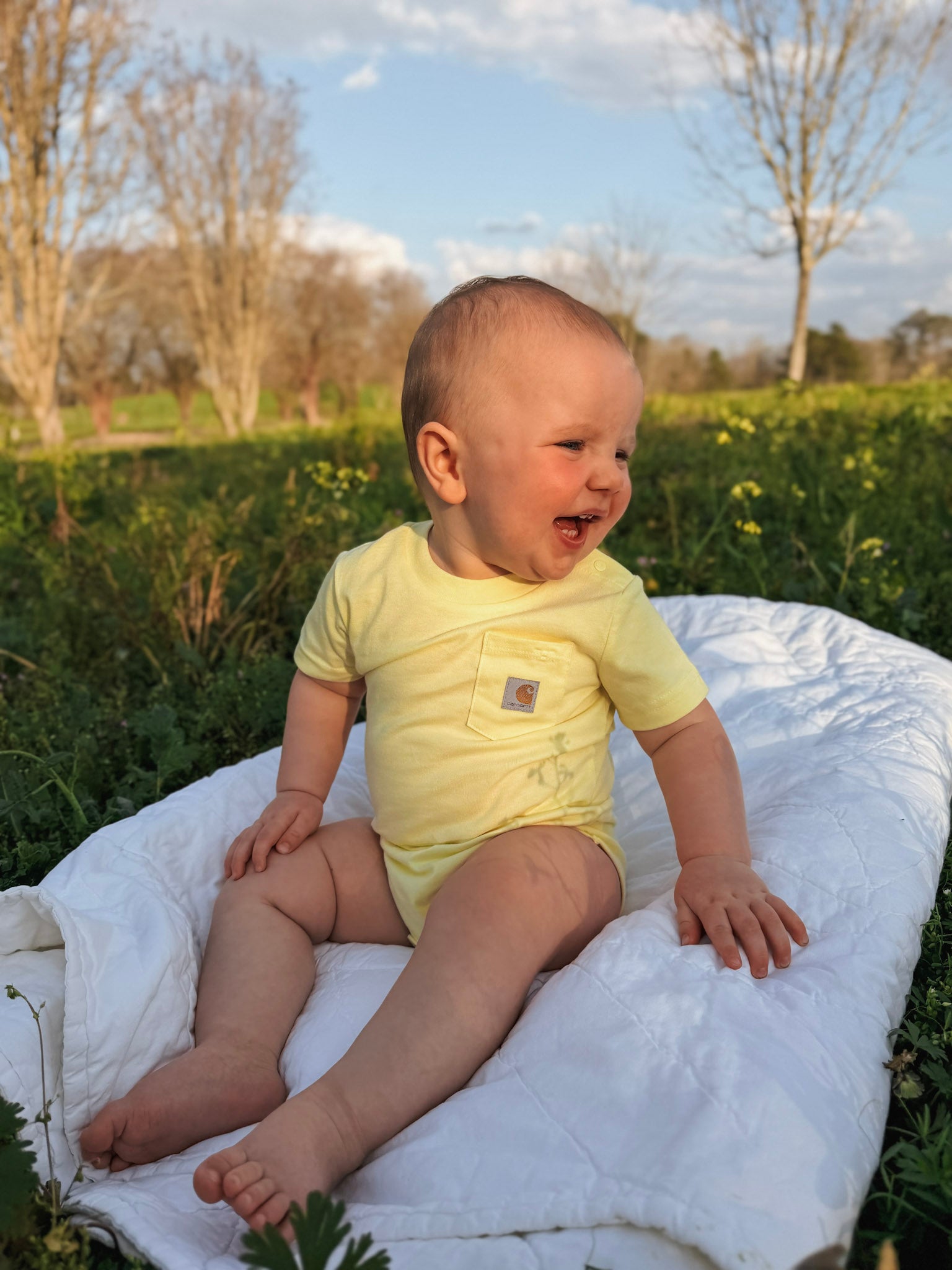 •Restock Coming Soon• Carhartt infant Bodysuit in Light Yellow