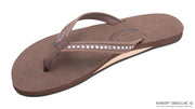 Rainbow Sandals | Women's Crystal Collection Single Layer Narrow Strap Sandal in eXpresso