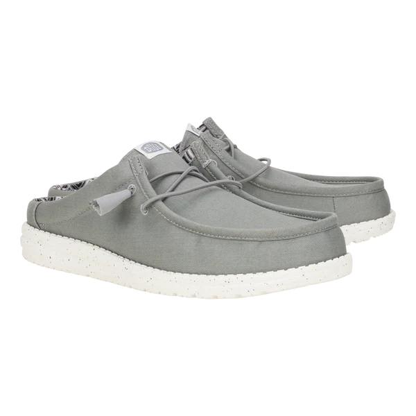 Men's Hey Dude Wally Slip Stretch in Canvas Grey