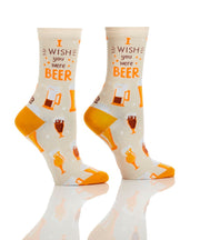 Women's Crew Sock - Wish You Were Beer