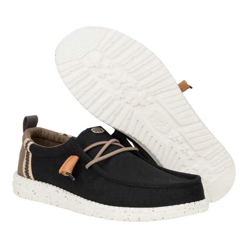 Men's Hey Dude Wally Summer Linen in Black/Walnut