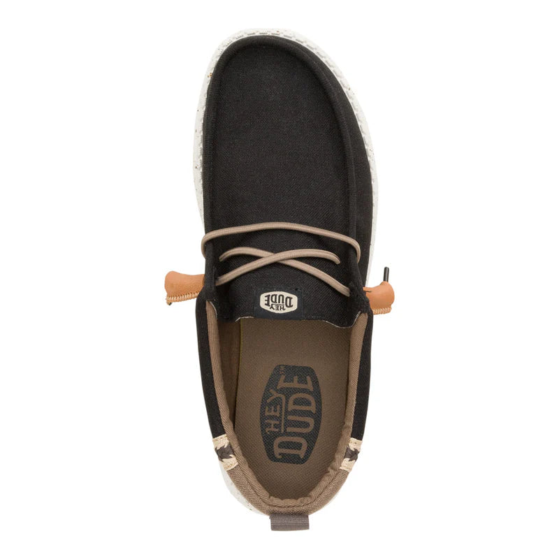 Men's Hey Dude Wally Summer Linen in Black/Walnut