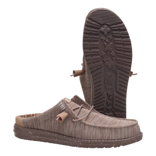 Men's Hey Dude Wally Slip Stretch in Sox Taupe/Tan