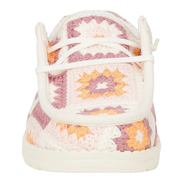 Women's Hey Dude Wendy Cottage Crochet in Petal Pink/Multi