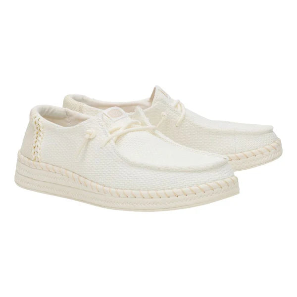 Women's Hey Dude Wendy Espadrille Woven in White