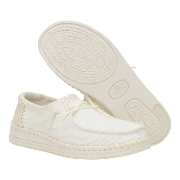 Women's Hey Dude Wendy Espadrille Woven in White