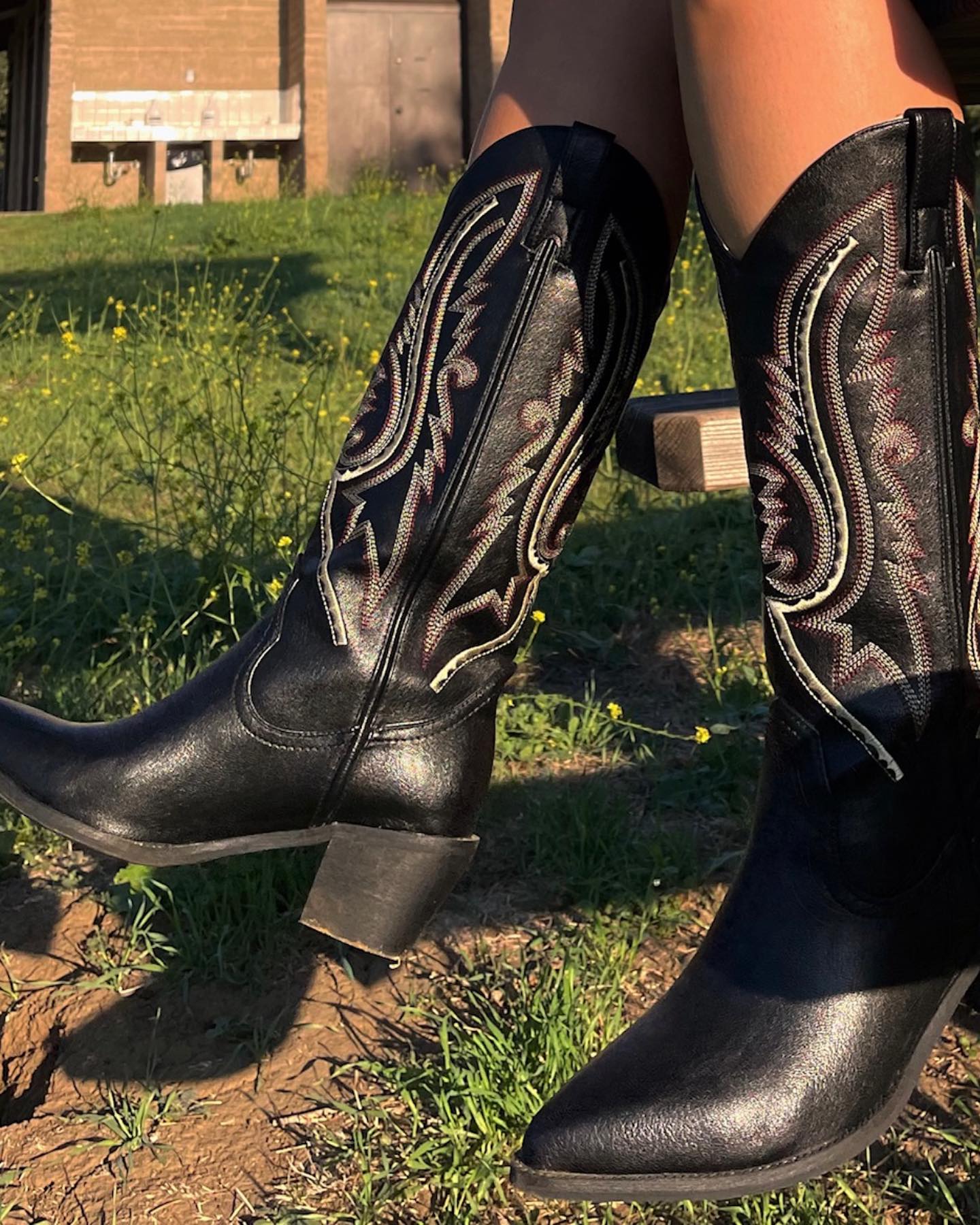 The Rebellious Black Cowboy Boots