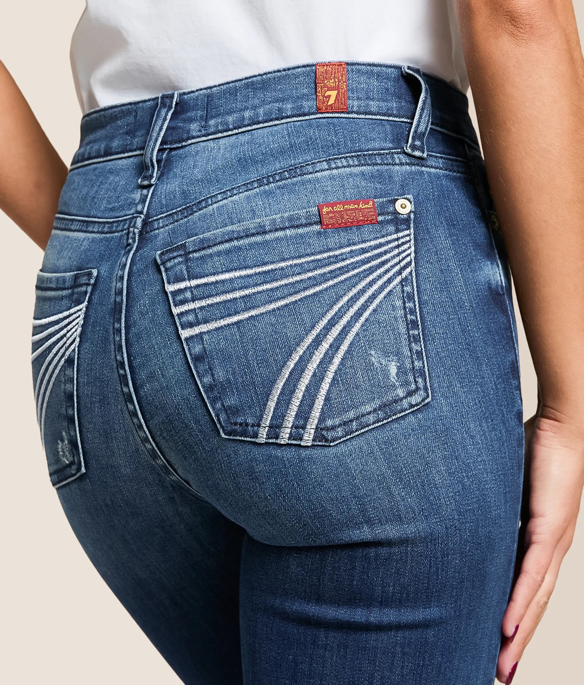 7 for All Mankind DOJO Slim Illusion Trouser Stretch Jeans | Lake Blue | 34"