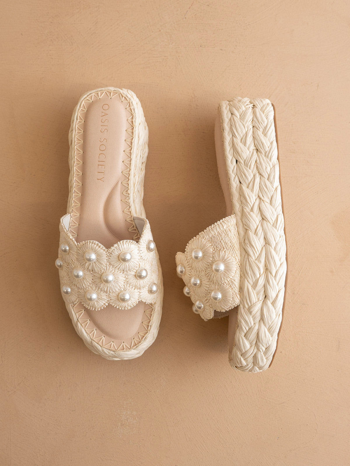 The Candice | Ivory Raffia Platform Sandal