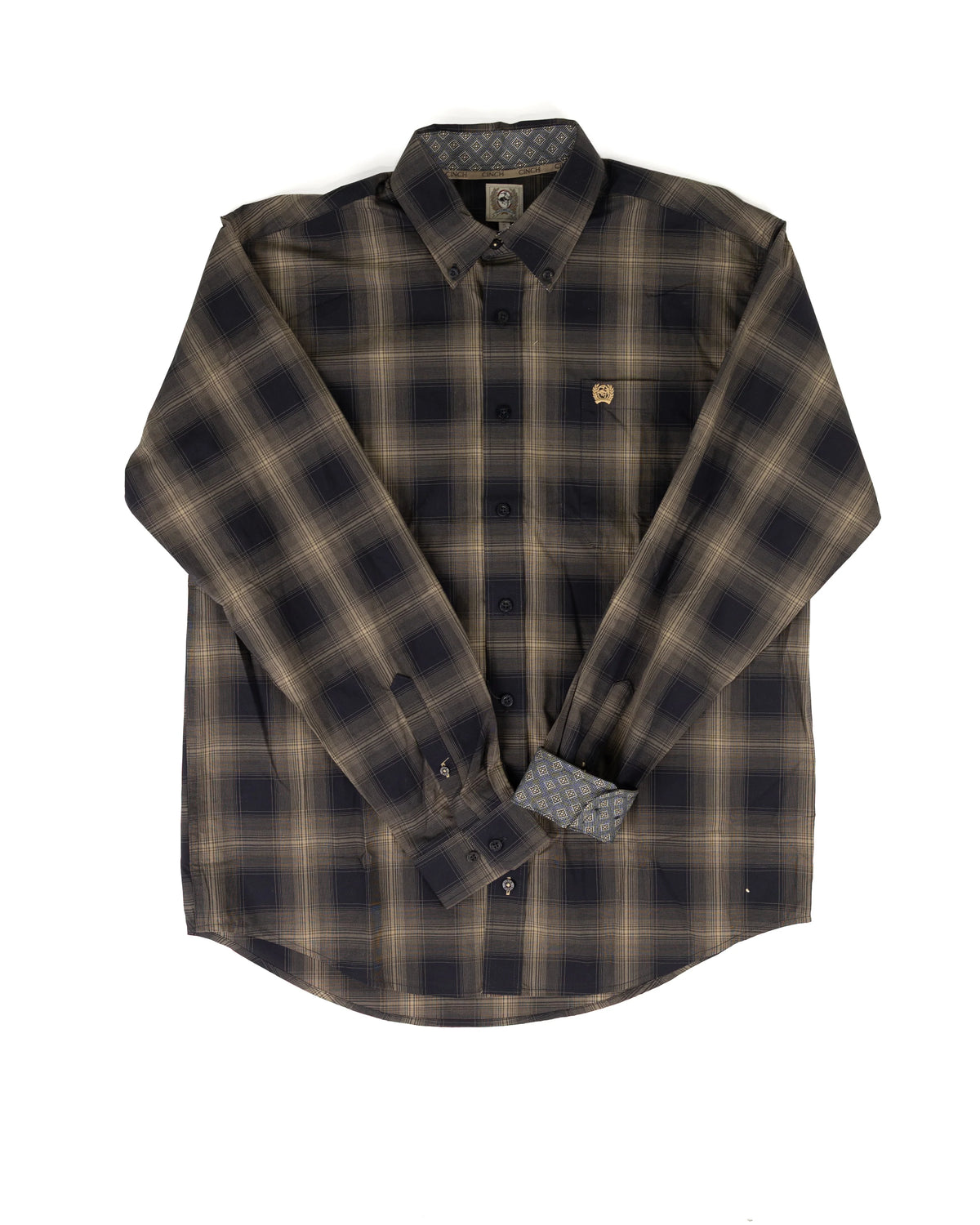 Cinch | Navy Plaid Long Sleeve Classic Fit Shirt