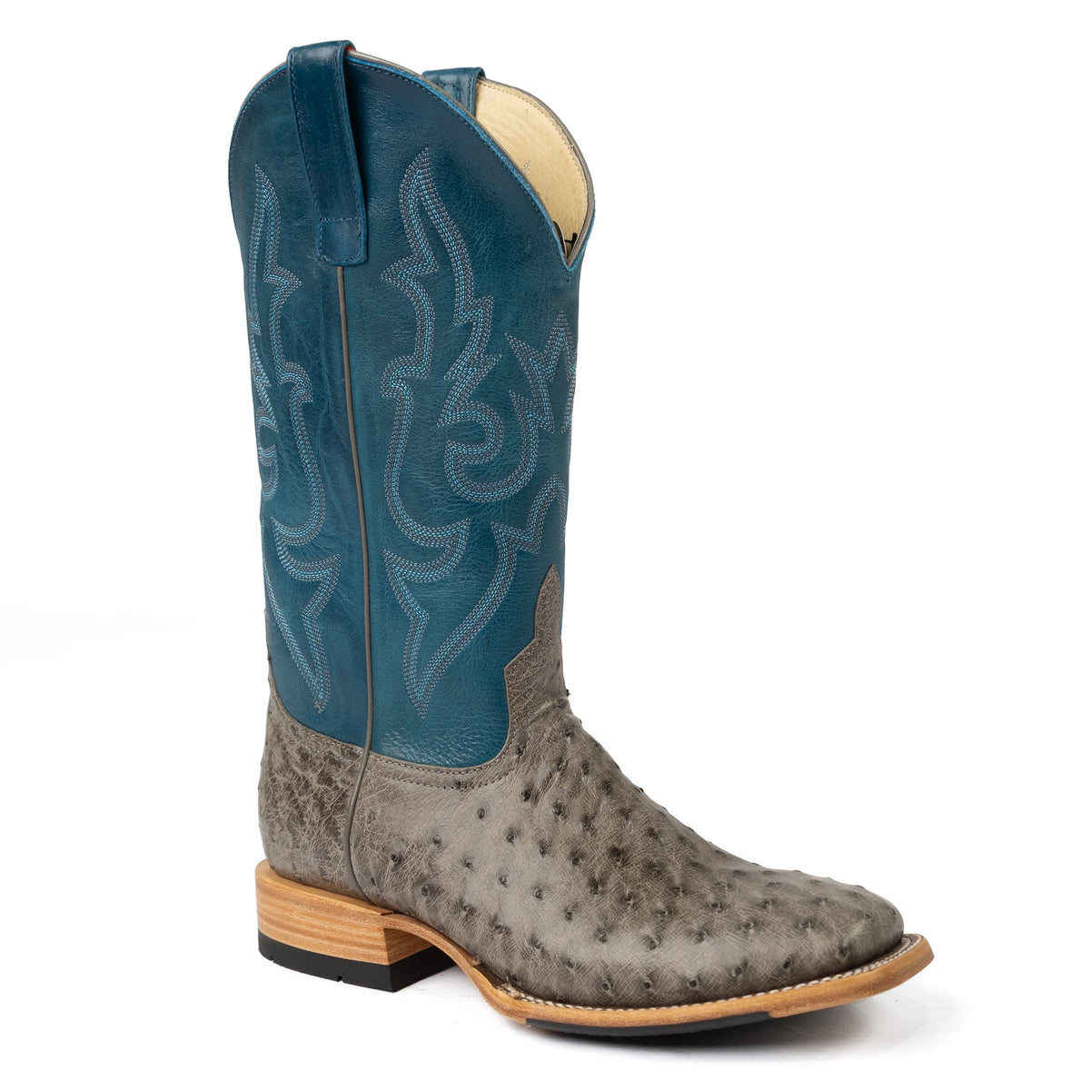 Horse Power | Men's Top Hand Serpentine Bruciato Full Quill Ostrich Boots