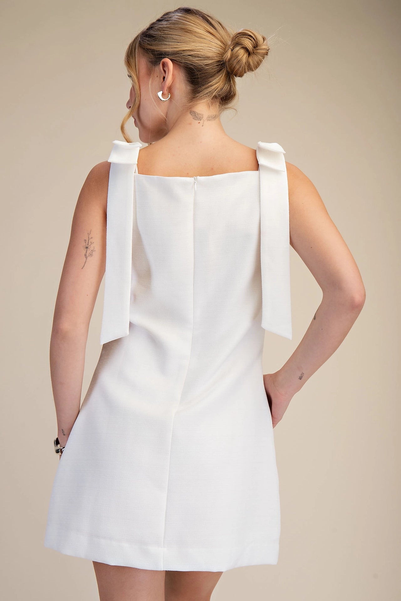 Tie It Pretty Mini Dress in White